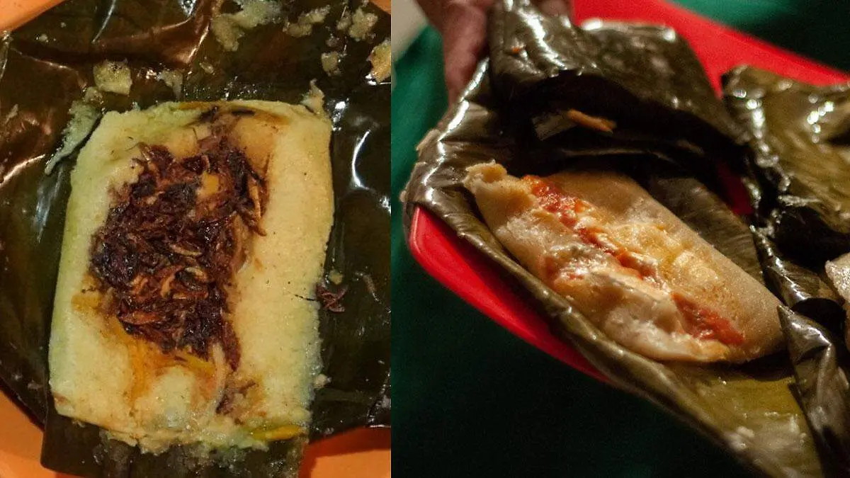 Tamales de hoja que por fuera parecen igual, pero no lo son 